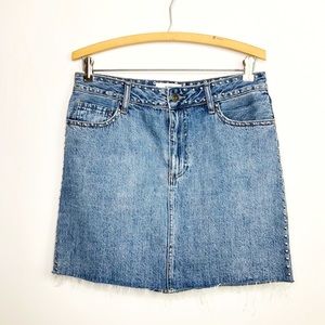 PISTOLA studded denim mini skirt